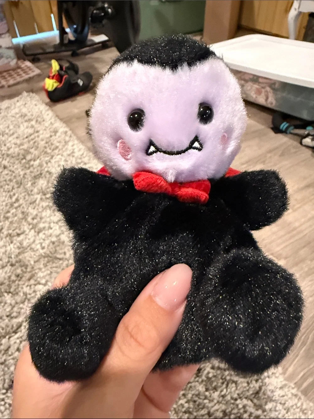 Plush Monster Trio Stuffed Animals - Blue, Gray, Black/Pink